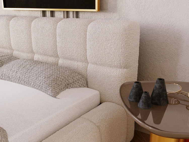 Polsterbett mit Bettkasten und Lattenrost 160x200 Alicante Boucle Beige