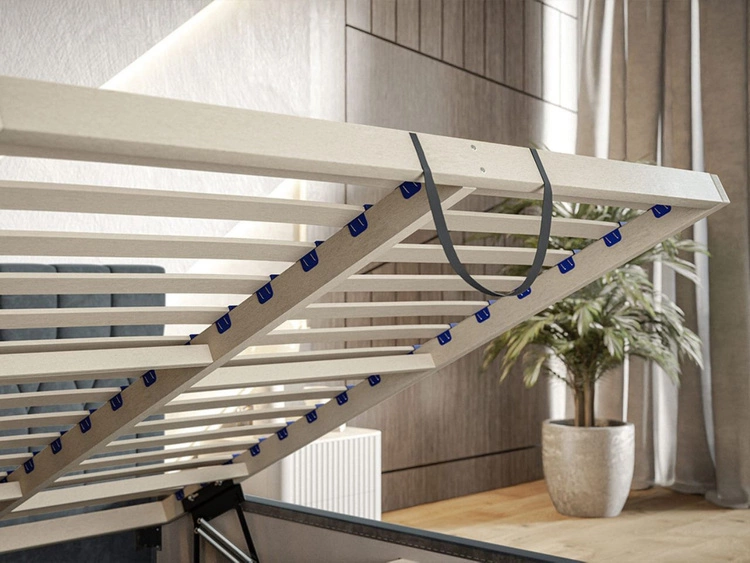 Polsterbett mit Bettkasten und Lattenrost 140x200 Gaja Grün