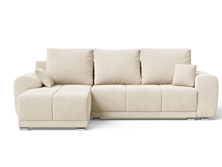 Ecksofa L-Form mit Schlaffunktion und Bettkasten Monti Links Beige