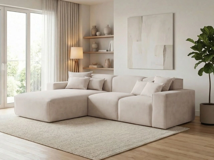 Ecksofa L-Form Links Moderne Ecksofa Leni Beige