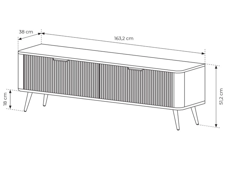 TV-Lowboard mit Türen 160 cm Latina Beige