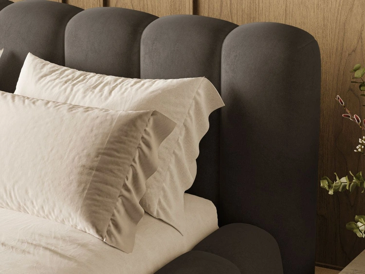 Polsterbett mit Bettkasten und Lattenrost 160x200 Averia Dunkelgrau