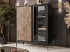 Vitrinenschrank mit LED 101 cm Tavio Schwarz, Liam Gold