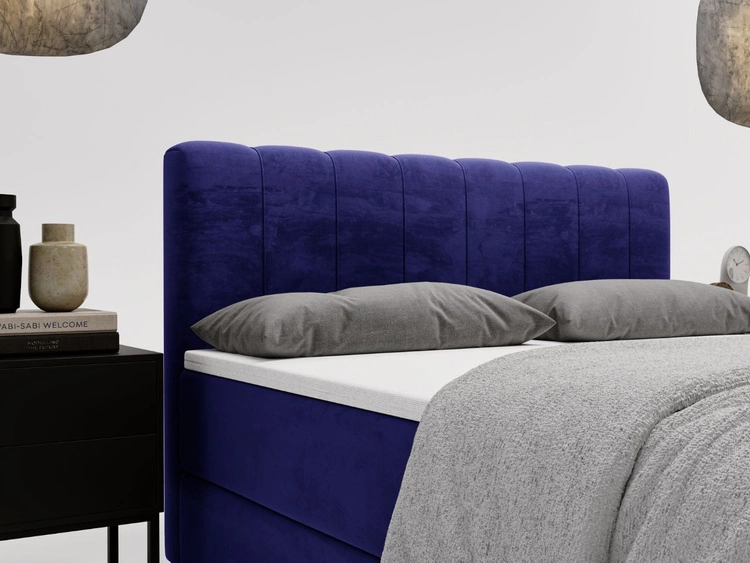 Boxspringbett mit Bettkasten 160x200 Forte Dunkelblau