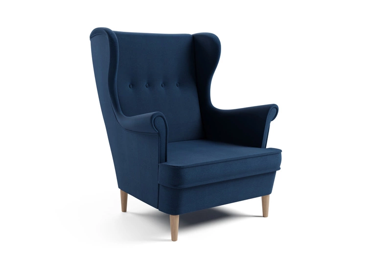 Sessel auf Holzbeinen Oslo Dunkelblau