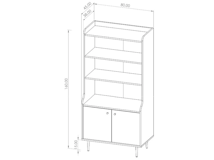 Regal mit Türen Vasa Braun