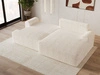 Ecksofa L-Form mit Schlaffunktion und Bettkasten Serene Rechts Creme