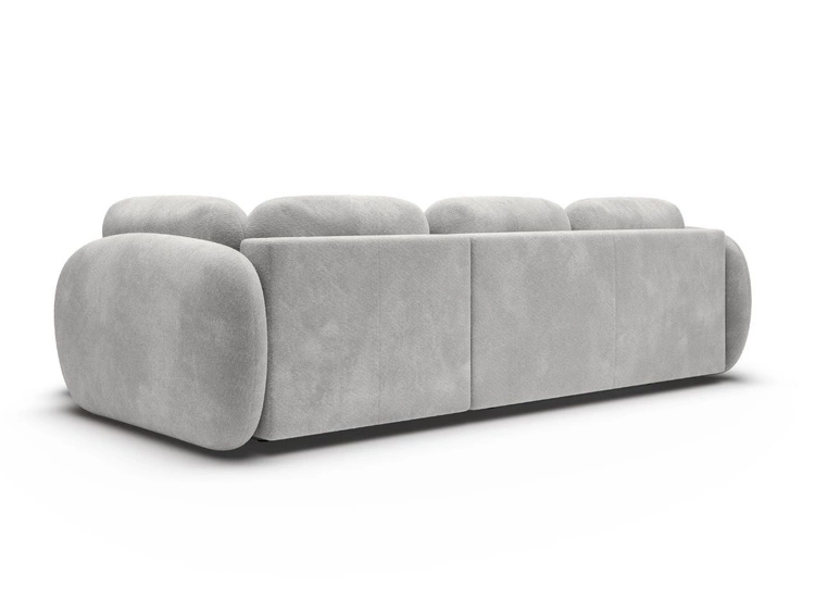 Ecksofa mit Schlaffunktion und Bettkasten Rechts Carino Hellgrau