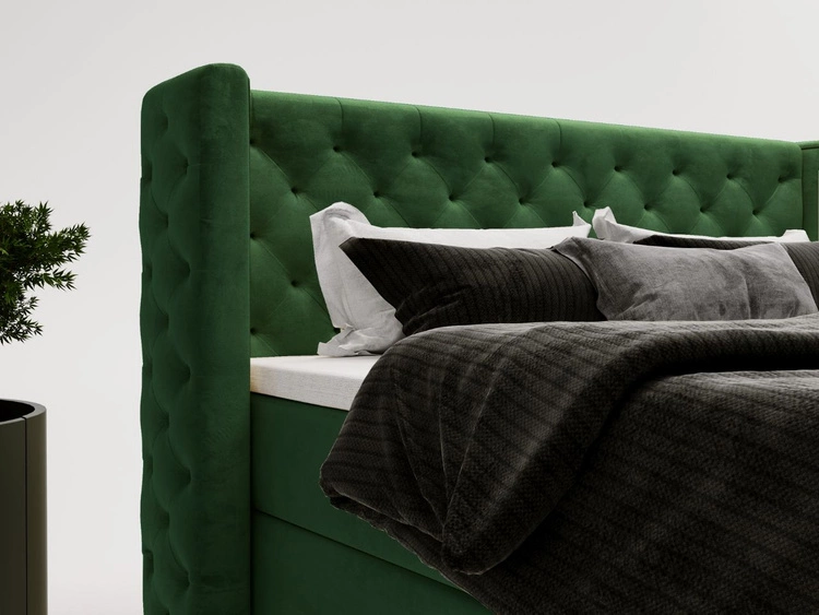 Boxspringbett mit Bettkasten 160x200 Lion Dunkelgrün