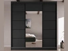 Schiebetürenschrank mit Spiegel 200 cm Maia Schwarz