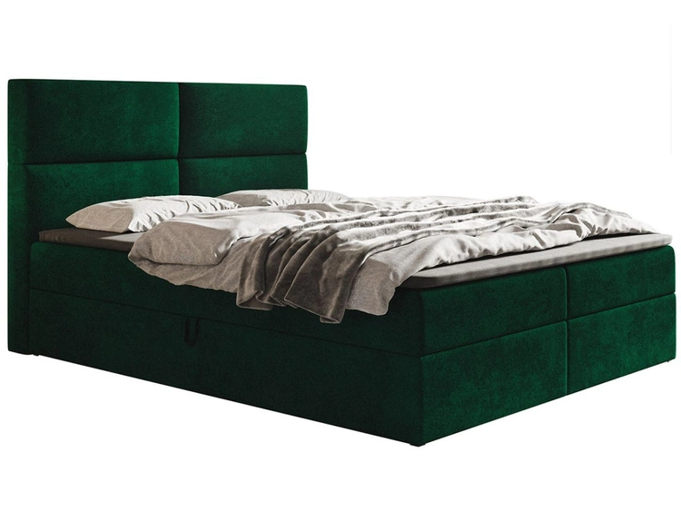 Boxspringbett mit Bettkasten 140x200 Hera Grün