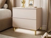 Nachttisch mit zwei Schubladen auf Goldenen Beinen Nuveo Kaschmir