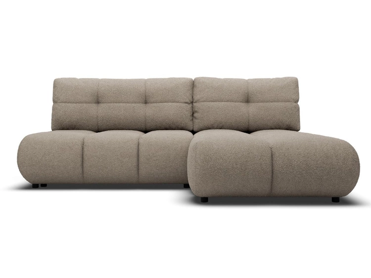 Ecksofa mit Schlaffunktion und Bettkasten Rechts Milet Grau