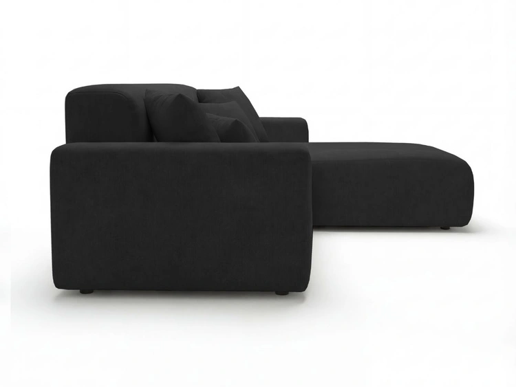 Ecksofa L-Form Rechts Nork Schwarz