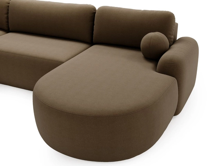 Wohnlandschaft mit Schlaffunktion und Bettkasten Aurio Braun