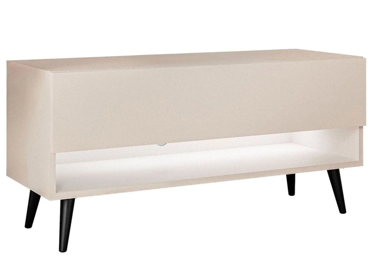 TV-Schrank 90 cm mit LED-Beleuchtung und schwarzen Beinen Aurelie Kaschmir matt