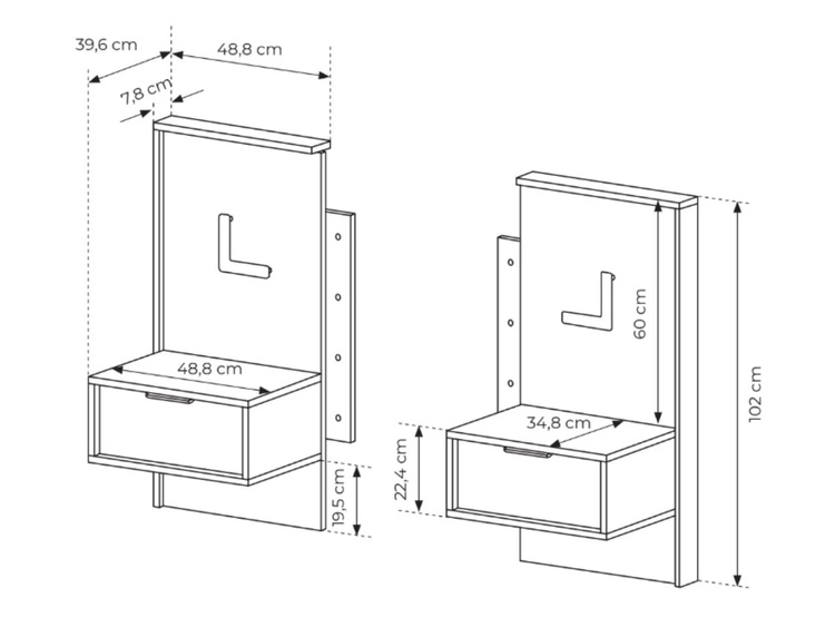 Holzbett mit Nachttischen 160x200 Montreal Kastanie Schwarz
