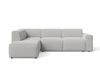 Ecksofa L-Form Links Eluno Bouclé-Stoff Grau