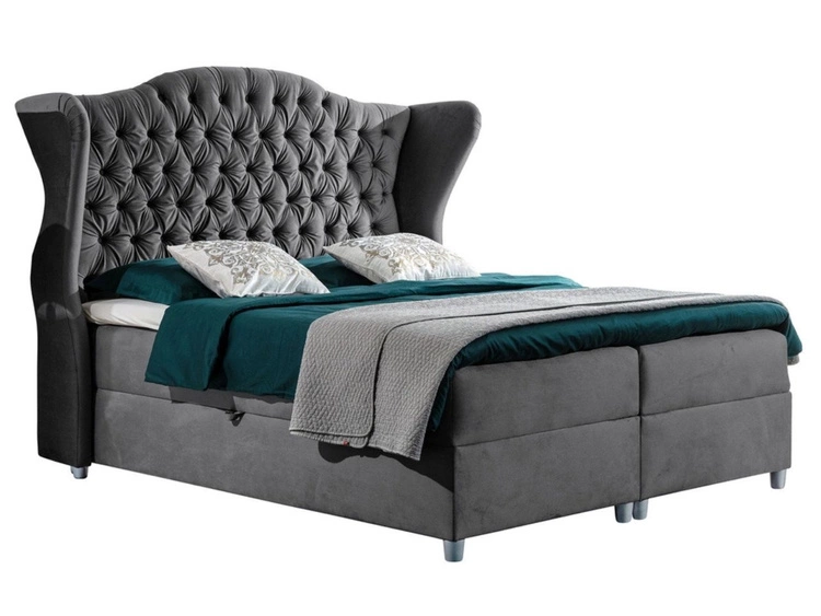 Boxspringbett mit Bettkasten 180x200 Kate Grau