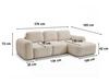 Ecksofa L-Form mit Schlaffunktion und Bettkasten Avelin Rechts Beige
