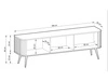 TV-Lowboard mit Türen Viva Weiß auf Goldenen Beinen