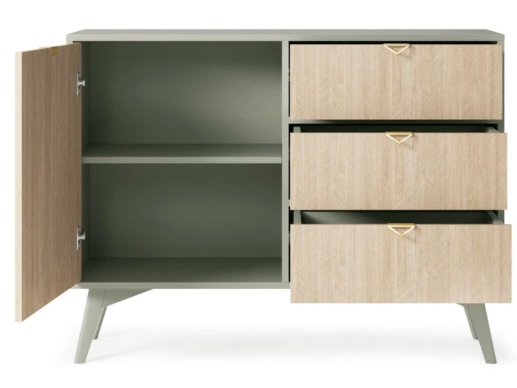 Kommode mit Türe und Schubladen Modena Grün