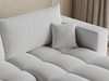 Ecksofa L-Form mit Schlaffunktion und Bettkasten Neva Bouclé-Stoff Grau