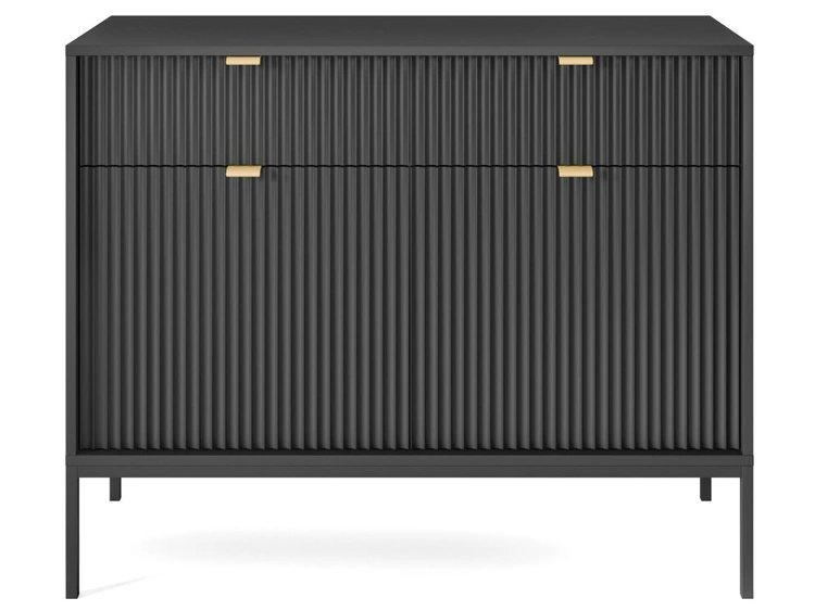 Kommode mit Türen und Schubladen Amber Schwarz