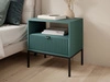 Nachtschrank mit Schublade Amber Grün Amber Grün, Schwarzer Rahmen