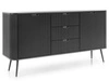 Kommode mit Türen und Schubladen Viva Schwarz auf Schwarzen Beinen