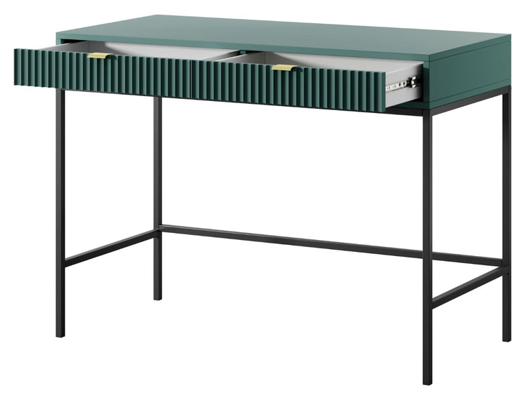 Schminktisch mit Schubladen Amber Grün, Schwarz Frame