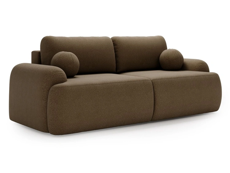 Sofa mit Schlaffunktion und Bettkasten Aurio Braun