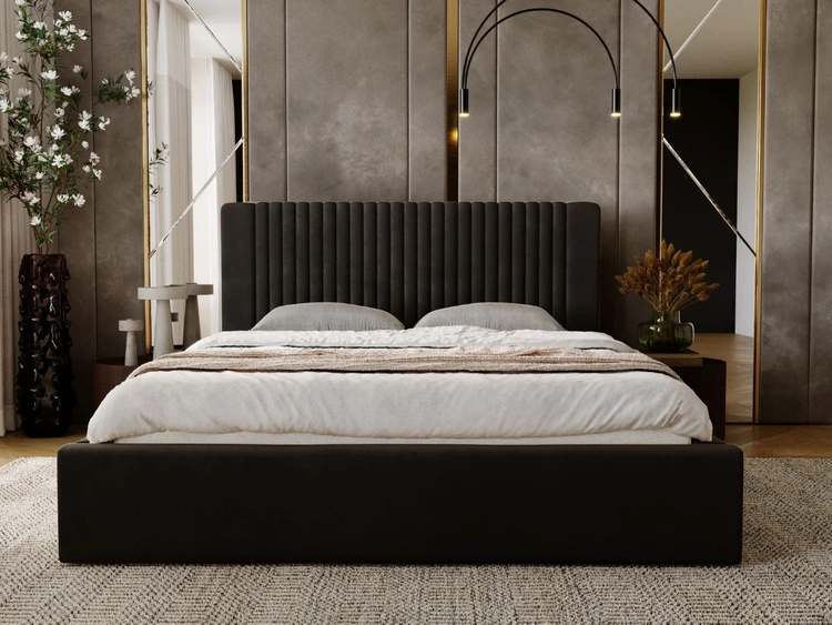 Polsterbett mit Bettkasten und Lattenrost 180x200 Malmo Braun