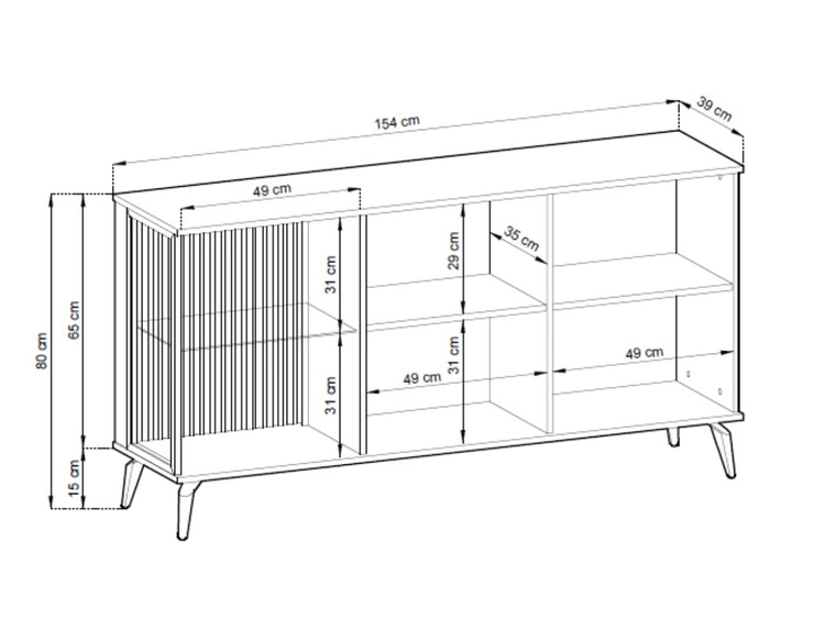 Türkommode 154 cm Vinni Dunkler Walnuss Cashmere