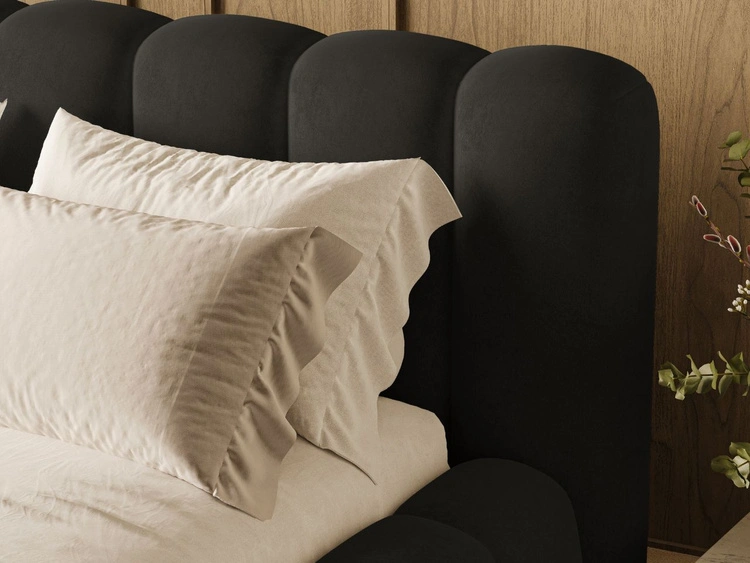 Polsterbett mit Bettkasten und Lattenrost 140x200 Averia Schwarz