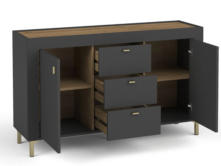 Set für Wohnzimmer Messina Schwarz