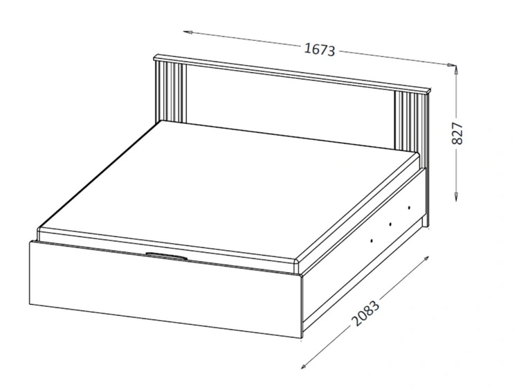 Doppelbett 160x200 mit Bettkasten Lavore Wotan Eiche, Schwarz matt