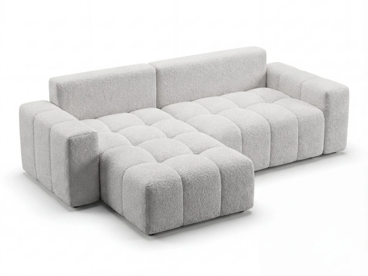Ecksofa L-Form mit Schlaffunktion und Bettkasten Bresso Grau