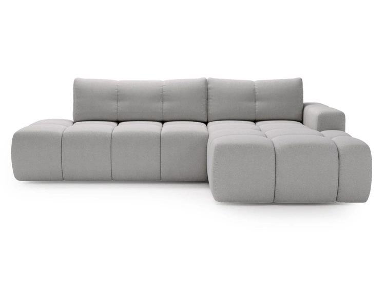 Ecksofa L-Form Rechts mit Schlaffunktion und Bettkasten Montero Grau