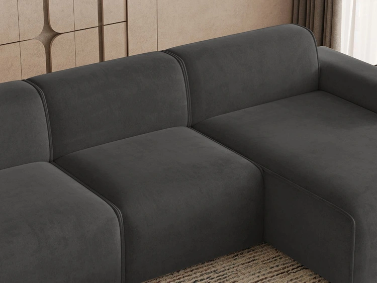 Ecksofa L-Form Rechts Lavia Dunkelgrau