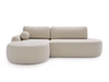 Ecksofa L-Form Links mit Schlaffunktion und Bettkasten Aurio O Creme