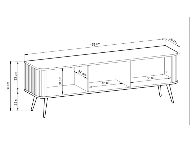 TV-Lowboard mit Türen Viva Beige auf Golden Beinen