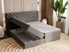 Boxspringbett mit Bettkasten 200x200 Bergamo Dunkelgrau