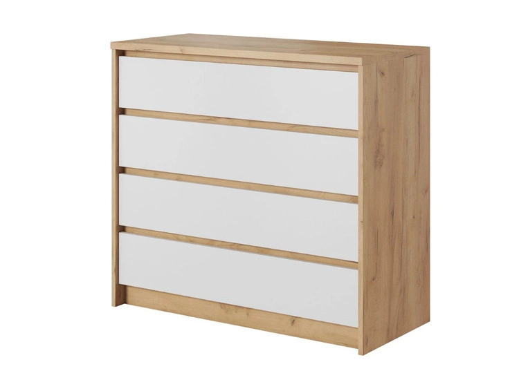 Schlafzimmermöbel-Set Baffi Eiche Craft Gold, Weiß