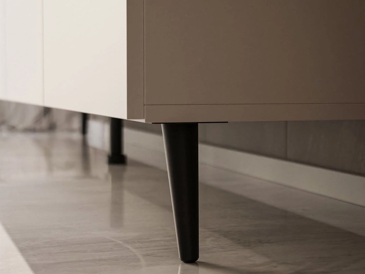 TV-Lowboard mit Türen auf Schwarzen Metallbeinen 100 cm Nodoo Kaschmir