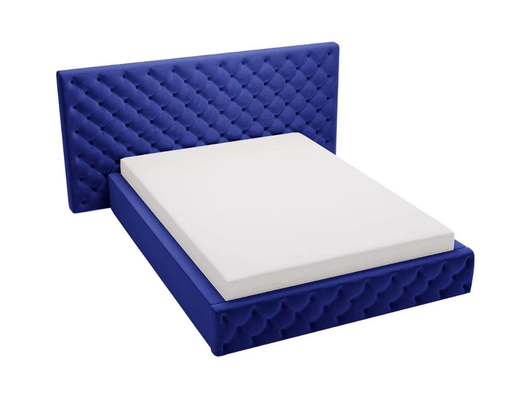 Polsterbett mit Bettkasten und Lattenrost 120x200 Madera Blau