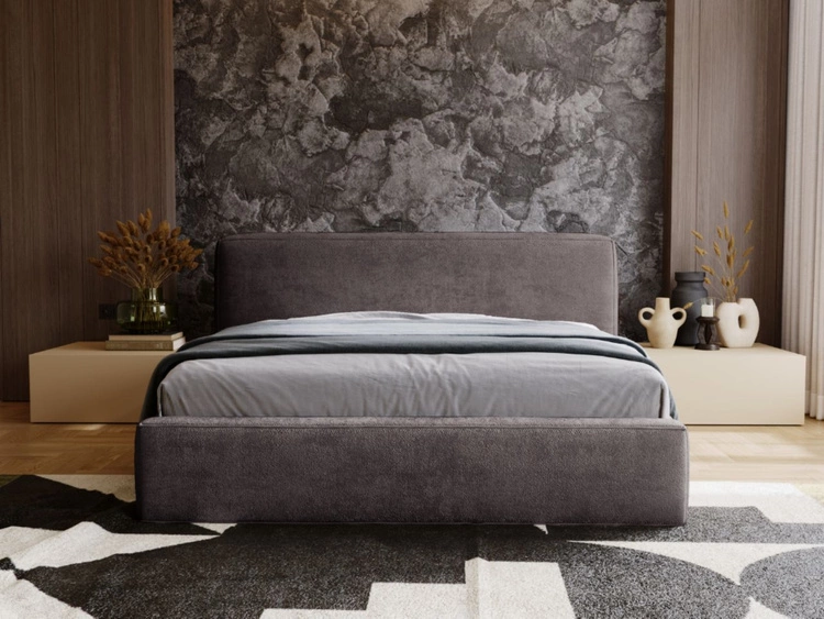 Polsterbett mit Bettkasten und Lattenrost 180x200 Monza Dunkelgrau