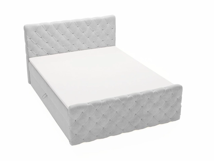 Boxspringbett mit Bettkasten 180x200 Lunaris Hellgrau