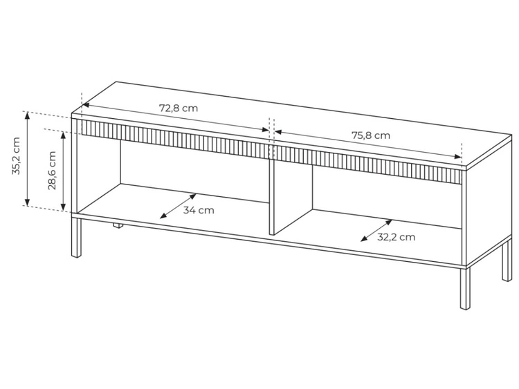 TV-Lowboard mit Türen 153 cm Sorano Schwarz