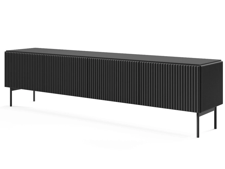 TV-Lowboard mit vier Türen Qualita Schwarz